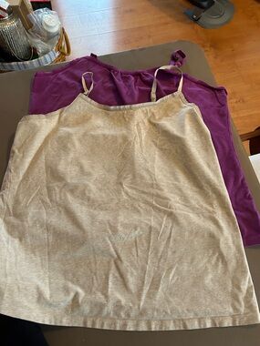 Lane Bryant Two-Pack Adjustable Strap Chemises in Cream and Purple